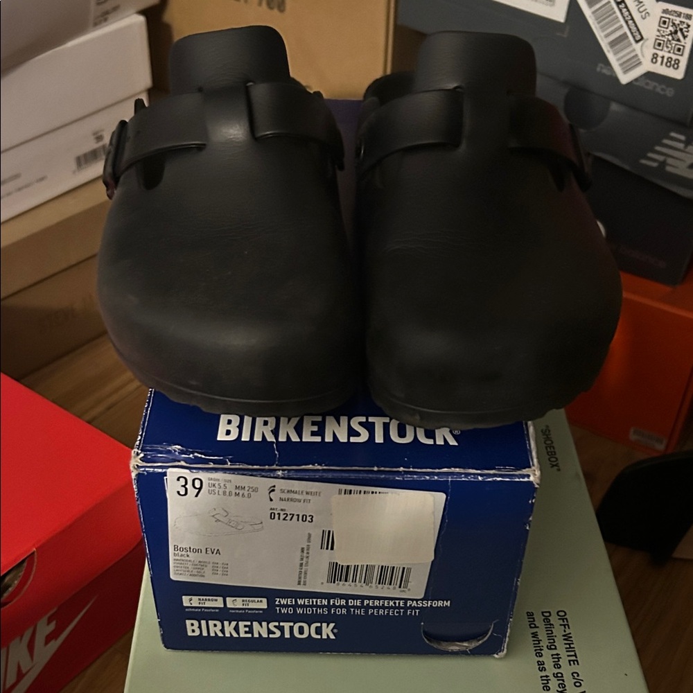 Birkenstock Boston Black EVA Slip-Ons